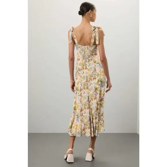 Reformation Yellow Nadira Dress Size 8 - Picture 3 of 5